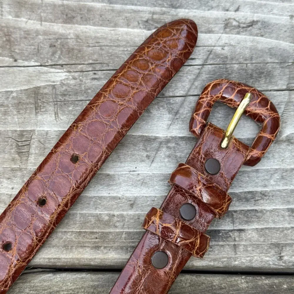 Vtg WEHMEIER'S New Orleans Luxury Louisiana Select Wild Alligator Belt Size 28